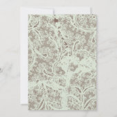 Mint Beige Faux Lace Floral Wedding Kaart (Achterkant)