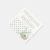 MINT BISQUE STIPPEN STREPEN PAPIEREN SERVETTEN (Hoek)