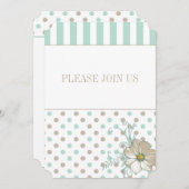 MINT BISQUE STIPPEN STRIPES Weddenschap Kaart (Voorkant / Achterkant)