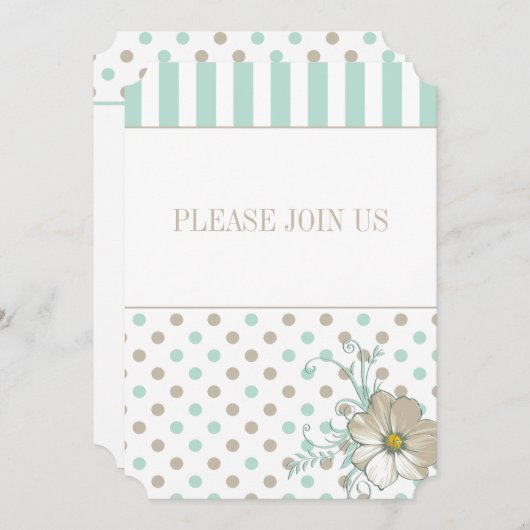 MINT BISQUE STIPPEN STRIPES Weddenschap Kaart (Voorkant / Achterkant)