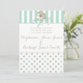 MINT BISQUE STIPPEN STRIPES Weddenschap Kaart (Staand voorkant)