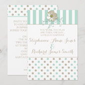 MINT BISQUE STIPPEN STRIPES Weddenschap Kaart (Voorkant / Achterkant)