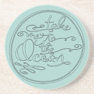 Mint Black Beach Ocean Zandsteen Onderzetter