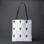 Mint & Black Hearts Doodles Motif Sac fourre-tout<br><div class="desc">Sac fourre-tout tout-en-un mignon et moderne avec coeurs de menthe et noirs motif et calligraphie moderne. Ce sera parfait comme cadeau pour les ados.</div>