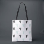 Mint & Black Hearts Doodles Motif Sac fourre-tout<br><div class="desc">Sac fourre-tout tout-en-un mignon et moderne avec coeurs de menthe et noirs motif et calligraphie moderne. Ce sera parfait comme cadeau pour les ados.</div>