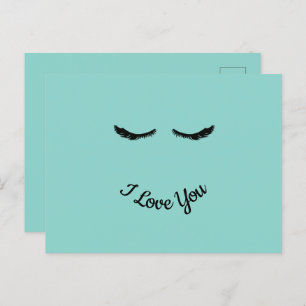 Mint Black Wimpers Glam Gepersonaliseerd Briefkaart