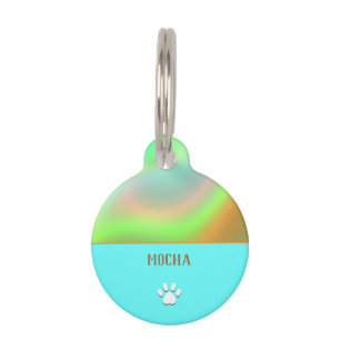 Mint Blauw Holografisch Huisdierpenning