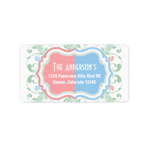 Mint Blauw Roze Bloemen Geslacht Onthullen Retoura Etiket