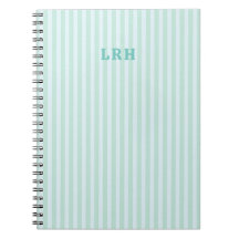 Mint Blauwe Streep Design Kleine Initialen Monogra
