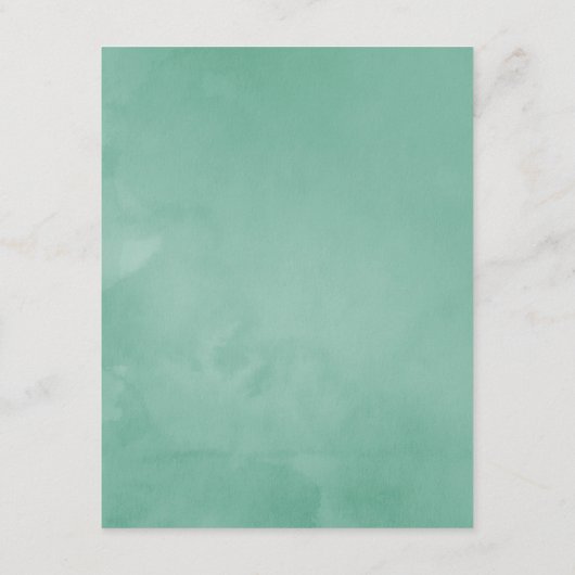 Mint & Blauwe Waterverf Boho Bruiloft Gast Details Informatiekaartje (Achterkant)