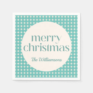 Mint Blauwgroen Groene Geometrische Stippen Aange Servet