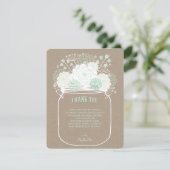 Mint Blooms Mason Jar bruiloft bedankkaart Kaart (Staand voorkant)