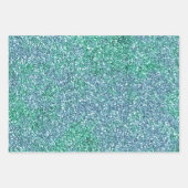 Mint Blue Blauwgroen Ombre Sparkle Glitter Inpakpapier Vel (Voorkant 3)