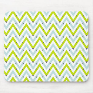 Mint Blue en Green Chevron Geometric Pattern Muismat