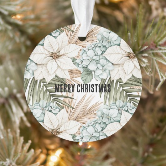 Mint Blue Floral Tropical Coast Beach Christmas (Arbre)