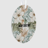 Mint Blue Floral Tropical Coast Beach Christmas (devant)