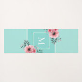 Mint Blue Monogram Beste mama ooit op maat Yogamat (Achterkant (horizontaal))