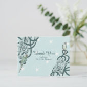 Mint Blue Pine Green vetplanten Dank u Aankondigingskaart (Staand voorkant)