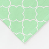 Mint Blue Quatrefoil Pattern Monogram Blanket Fleece Deken (Hoek)