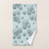Mint Blue Succulents sur motif simple Répéter (Serviette à main)