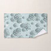 Mint Blue Succulents sur motif simple Répéter (Serviette à main)