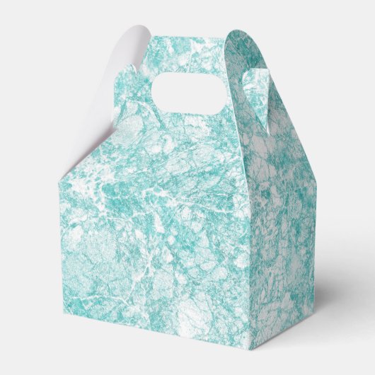 Mint Blue & White Marble Texture Bedankdoosjes (Voorkant Zijde)