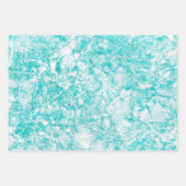Mint Blue & White Marble Texture Inpakpapier Vel (Voorkant 3)