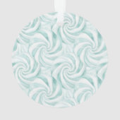 Mint Blue White Snowflakes Peppermint Christmas Ornament (achterkant)