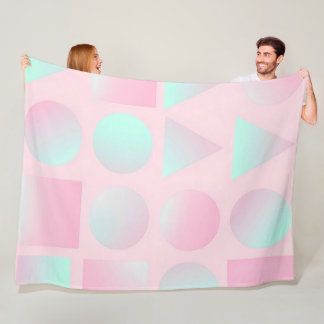 Mint Blush Roze Abstract Moderne Collectie Fleece Deken