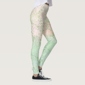 Mint Blush Roze Waterverf Confetti Stippen Leggings (Rechts)