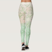 Mint Blush Roze Waterverf Confetti Stippen Leggings (Achterkant)