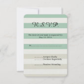 Mint, Bord en witte strepen bruiloft RSVP (Voorkant)