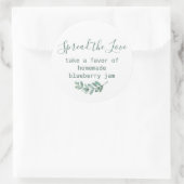 Mint Botanical Elegant Wedding Favor Sticker (Tas)