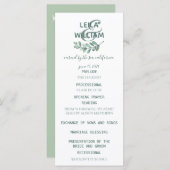 Mint Botanical Elegant Wedding Programme Programma (Voorkant / Achterkant)