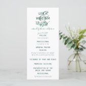 Mint Botanical Elegant Wedding Programme Programma (Staand voorkant)