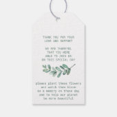Mint botanische blad bruiloft gunsten Label Cadeaulabel (Achterkant)