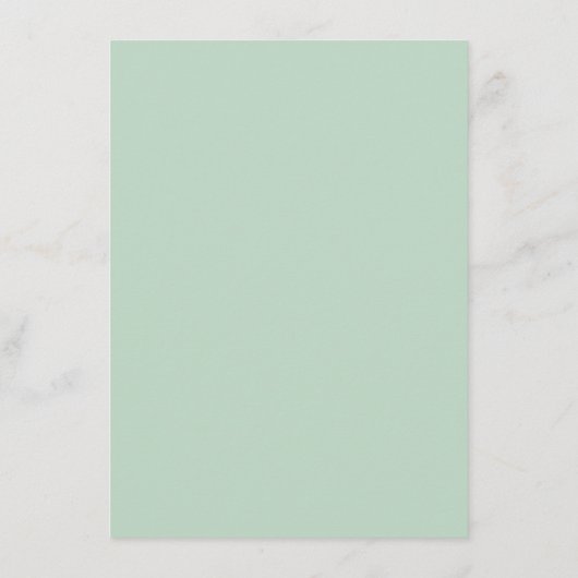 Mint botanische bruiloft. Elegant eenvoudig geblad Menu (Achterkant)