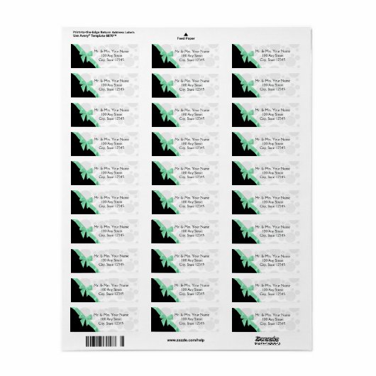 Mint Bow en Polka Dots Etiket (Full Sheet)