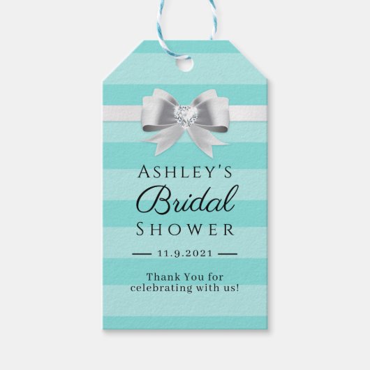 Mint Bride & Co. Bridal Shower Invitation Cadeaulabel (Voorkant)