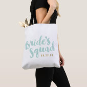 Mint Bride's Squad Gepersonaliseerde Bridal Party Tote Bag (Dichtbij)