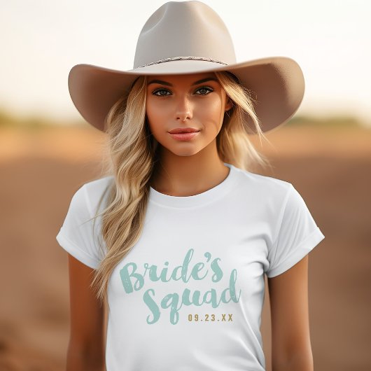 Mint Bride's Squad Gepersonaliseerde Bruids Party  T-shirt