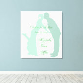 Mint bruid en bruidegom canvas afdruk (Insitu (Houten vloer))