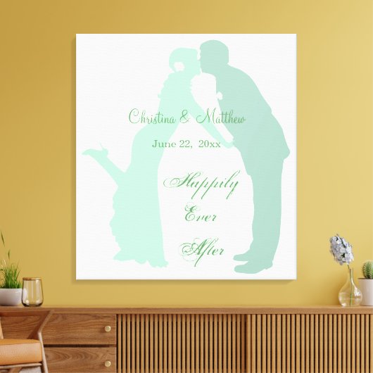 Mint bruid en bruidegom canvas afdruk (Insitu (Woonkamer))