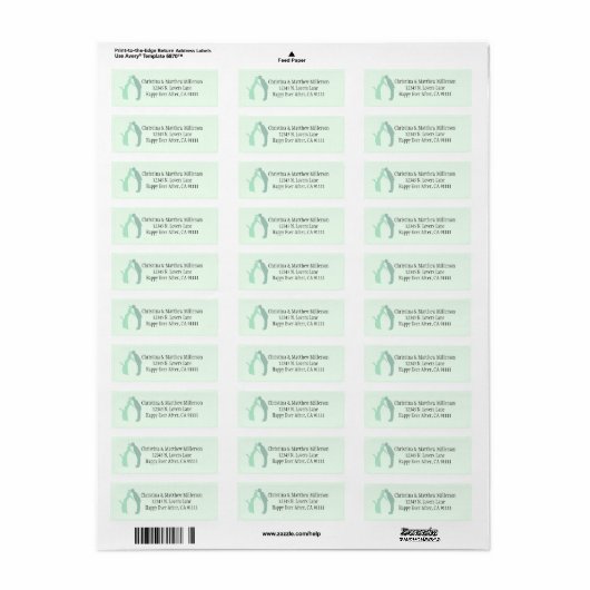 Mint bruid en bruidegom etiket (Full Sheet)