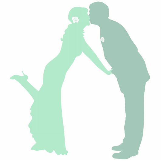 Mint bruid en bruidegom fotobeeldje ornament (Voorkant)