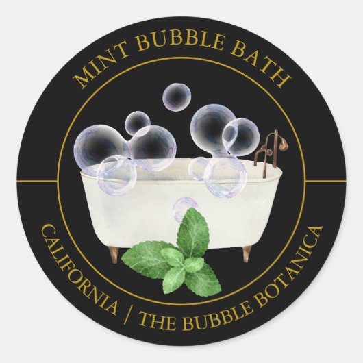 Mint Bubble Bath label (Voorkant)