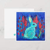 Mint Bunny Mini Art Imprimer Invitation (Devant / Derrière)