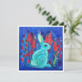 Mint Bunny Mini Art Imprimer Invitation (Debout devant)