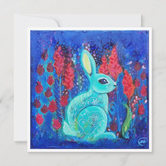 Mint Bunny Mini Art Imprimer Invitation (Devant)