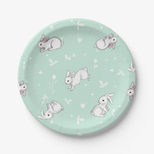 Mint Bunny Papier Borden Papieren Bordje